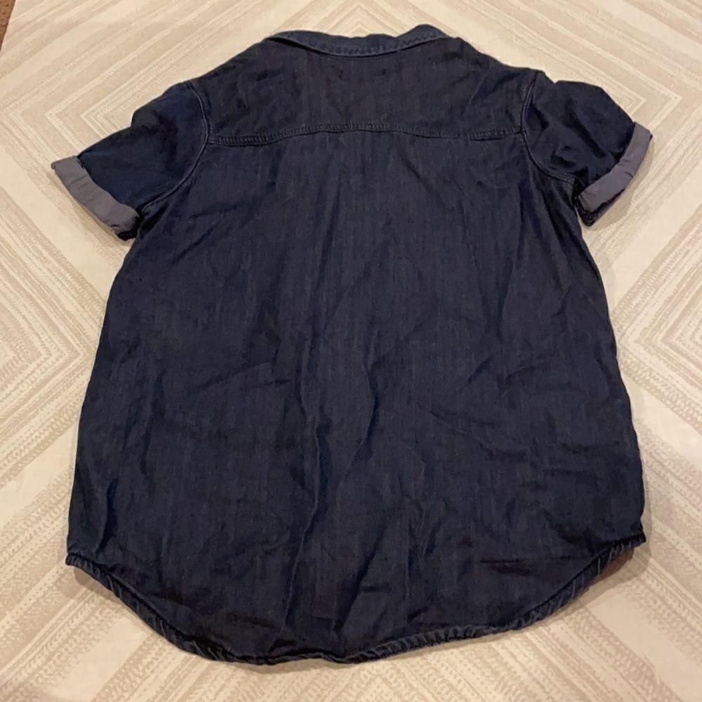 74AMK Boys Dk Blue Denim Short-sleeve Button Down - Picture 6 of 6